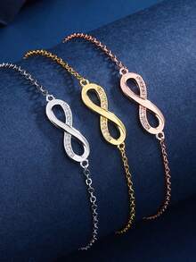 闪亮的马蹄形装饰锆石手链，简约设计，百搭配饰 - 馬蹄扣手鍊 - 查看 8