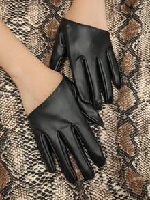 Party 1pair Minimalist Solid Gloves - Black - View 2