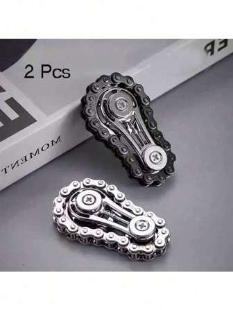 1 pieza Juguete giratorio de cadena de bicicleta, muy útil en momentos estresantes, rueda de cadena metálica giratoria, muy genial y divertido, volante de dientes de cadena, giroscopio de puntas de los dedos, juguete giratorio para aliviar el estrés y la ansiedad, regalo de Navidad, ideas de regalo para hombres