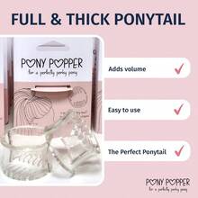 MPony Popper Clip High Ponytail Holder For Full Volumius Styles Versatile Accory For All Hair Types Ponytail Volumizer For Thick And Long Hair Fancy Accories For Women Clear Pony Popper5001 - Trong sáng - Xem 2