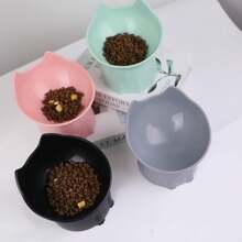1/2pcs - Multi-Color High-Legged Cat/Dog Feeder | Made Of PP Food Contact Material | Pet Bowl With Neck Protection Design - Large Capacity Cat/Dog Bowl With Oblique Mouth To Prevent Tipping Over Pet Supplies | Protect The Cervical Vertebra Cat Food Bowl Dog Bowl - Owner Assured Bowl