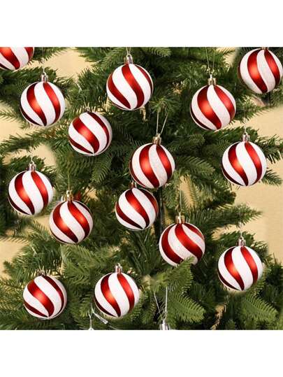 6pcs Christmas Ball Decorations, Size Is 6 Cm, Suitable For Christmas Tree Decoration, Shatterproof Christmas Ball Decorations Can Be Hung On The Tree, Very Suitable For Decorating The Holiday