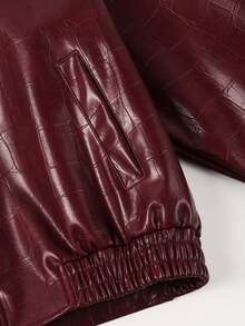 Chaqueta de moda de primavera y otoño de piel para mujer, estilo de chaqueta de motorista única con bolsillos