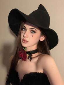 1. Spersonalizowany kapelusz czarodzieja na Halloween, duży cylinder retro dla kobiet, wełniany kapelusz, modny kapelusz na jesienne i zimowe przyjęcie świąteczne, dyniowy kostium wampira, jesień