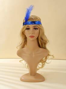 1 件 20 世纪 20 年代风格的羽毛头带，羽毛尺寸随机，适合女性单身派对、万圣节