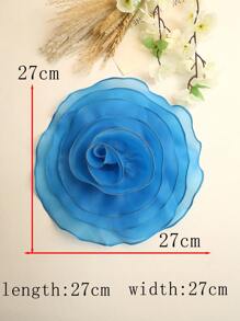 Extra Large Plain Organza Multi-Layer Ruffled Fabric Flower, Simple Design For DIY Clothing, Wedding Dress, Garment Accessories