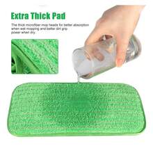 Microfiber Mop Pads Compatible With Sweeper Mops, Reusable And Washable Replacement Floor Mop Pad Refills For Multi Surfaces Wet & Dry Household Cleaning 11.4" X 5.9" Green - 彩色 - 查看 2