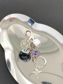 1 Móc khóa xúc xắc may mắn thủ công Unisex Phụ kiện văn hóa độc đáo Phong cách Y2K Thích hợp cho ba lô Trang trí ba lô trong suốt Móc khóa cho túi Phụ kiện ô tô dành cho phụ nữ - Trong sáng - Xem 4