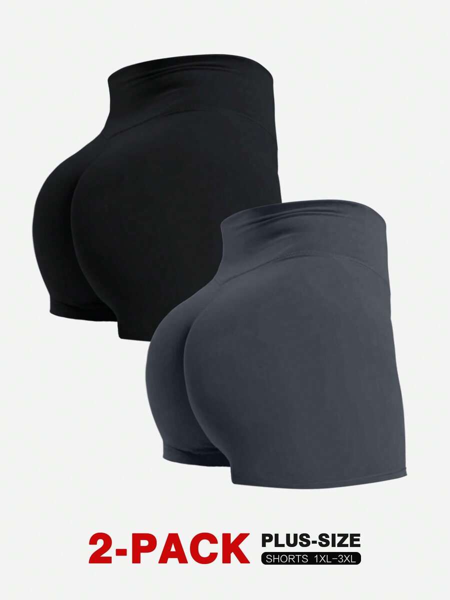 TNTOR Pantalones cortos de running de talla grande para mujer, con cintura alta a prueba de sentadillas, pantalones cortos ocultos con bolsillos, cintura elástica, pantalones cortos de compresión que absorben la humedad para entrenamiento, yoga, ciclismo