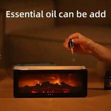 USB Powered Fireplace Humidifier With Aroma Diffuser - Colorful Lights, Adjustable Timer, Auto Shut Off When Water Runs Out, Remote Control - Multicolor - View 5