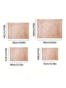 1/2pcs Satin Drawstring Dust Bags, Suitable For Jewelry & Accessories; Silk Drawstring Travel Storage Bags; Portable Clothing & Shoes Drawstring Pouches; Large Capacity Handbag Dust Covers; Self-Sealing Drawstring Storage Bags; Travel Essentials; Organization - Champagne - View 8