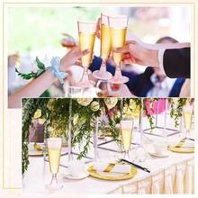 50 piezas Copas elegantes de plástico para fiesta de champán Transparente, ideales para fiestas y cualquier ocasión,Copa de cóctel, copa de vino tinto, copa de postre,diseño elegante - transparente - Ver 3