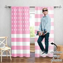 2片装定制窗帘，DIY定制窗帘，适用于家居装饰、婚礼礼物、生日礼物、周年纪念礼物、宠物、名人印花窗帘、家居窗户装饰、美国国旗背景人物定制装饰窗帘 - 彩色 - 查看 7