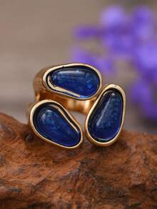 Anillo floral geométrico minimalista, adecuado para el uso diario de las mujeres y como regalo - Multicolor - Ver 9