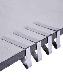 6 szt./12 szt. Trwałe klipsy do obrusów ze stali nierdzewnej, niezbędne na festiwale, imprezy, Święto Dziękczynienia - Srebro - Zobacz 5