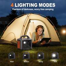 SBAOH SBAOH 600W Portable Power Station,538.7Wh 145600mAh Outdoor Solar Generator For Outdoor Camping, Home Backup, RV Camping, Emergency, Power Outages, Black, (No Solar Panel)