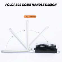 Joyluck 女士专用梳子，镜面梳一体式便携折叠梳迷你户外便携银色发梳，化妆梳，返校，旅行度假必备，女士发饰