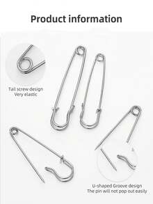 10 piezas Juego de alfileres de metal de uso pesado, de varios tamaños, juego de alfileres con cierre de resorte, adecuado para costura, acolchado, mantas, decoración del hogar y manualidades - Accesorios de costura multifuncionales, alfileres grandes fijos y gruesos, alfileres de hebilla simples, clips de metal extra gruesos y resistentes para ropa/bolsos/manualidades | Fijadores de armario DIY, alfileres antideslizantes para faldas, alfileres de hebilla para ropa