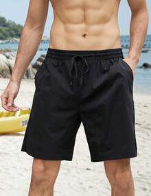 Mens Swim Trunks With Compression Liner 2 In 1 Board Shorts Inch Quick Dry Swimming Shorts With Zipper PocketsA Valentine's Day OW6D - Xanh đậm - Xem 5