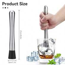 2PCS Muddler For Cocktails 8 Drink Muddler Set Long Muddler Old Fashioned Stainless Steel Muddler Mojito Muddler Ice Crusher Bartender Tool For Bars Bartender Accessories Home Bar Tools Set