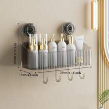 全新家居必备！免打孔吸盘式置物架，多功能浴室厨房收纳神器 | 强力吸盘，稳固不脱落 + 排水槽设计，防止霉菌滋生，可收纳洗漱用品、调料瓶、浴球等。是租房者和小户型人士的理想之选，轻松保持空间整洁。 - 彩色 - 查看 10