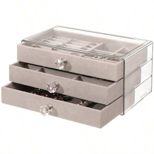 1 pieza Caja de almacenamiento de joyas, aretes, tachuelas, anillo antioxidación, gran capacidad, soporte elegante de exhibición de joyería de alta gama para almacenamiento para mujeres, artículos esenciales de viaje, almacenamiento en el dormitorio de vuelta a la escuela