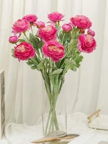 1支/4支/6支仿真牡丹玫瑰花束，长50厘米，不褪色塑料材质，适用于家居装饰、客厅、卧室、阳台、桌面、插花、厨房、浴室、壁炉、户外装饰、草坪、花园、婚礼派对、场景布置等。