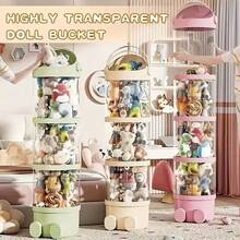 Four Layer Multifunctional Transparent Waterproof Cylindrical Plush Animal Toy Storage Bucket, Pet Toy Storage Artifact, Perfect Home Decoration, And A Great Choice For Mother's Day Gifts - Multicolor - View 3