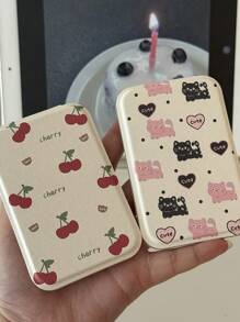 2个装 - 可爱卡通樱桃猫便携式化妆镜，小巧便携，适合日常工作和旅行，女士手持折叠化妆镜，化妆，便宜，房间装饰，梳妆台，旅行，卧室，化妆配件，镜子，梳妆镜，迷你镜，粉盒镜，小镜子，手持镜，便宜，圣诞礼物，化妆，化妆工具，便宜货，礼物，女士礼物，圣诞礼物