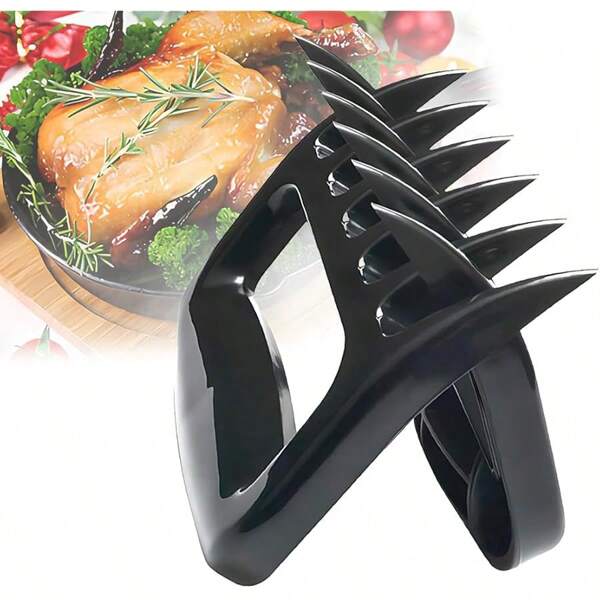 2Pcs Meat Claws, Meat Shredder Claws Heavy Duty Bear Claws For Shredding Meat, Chicken Shredder Tool, Grilling Accessories, Grilling Gifts For Men(A-Black)