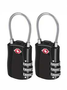 1/2 Pack TSA Approved Combination Lock - High Strength Zinc Alloy Body And Cut-Resistant Steel Cable, 3-Digit Combination Lock, Suitable For Travel Luggage, Gym Lockers, Bicycle Locks (Black), Travel Security Accessory | Multipurpose Travel Lock | Combination Lock, Luggage Lock, Travel Essential Holiday Vacation Supplies - Multicolor - View 15