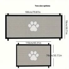 Portable Pet Gate, Durable PE Mesh Fence, Adjustable, Convenient Installation, Indoor/Outdoor Pet Stair Barrier, Multifunctional, Space-Saving Design - Not Suitable For Large Dogs, Make Sure Wall Surface Is Clean Before Adhesive Attachment