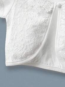 Spring & Summer Young Girl Girls Lace Short Sleeve Lightweight Sun Protection Cardigan, Toddler & Big Kid Shawl Collar Outerwear