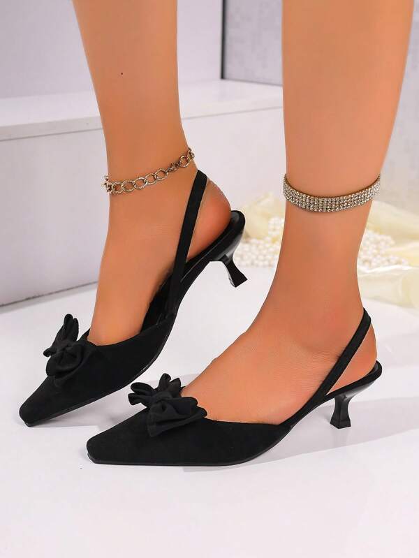 New Fashion Versatile Bowknot Stiletto High Heel Women Shoes, Summer 2025