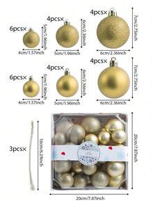 28pcs-Christmas Balls Christmas Tree Decoration Ornaments Shatterproof Hanging Balls For Birthday Halloween Holiday Wedding Decorations