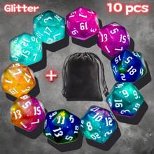 D-N-D 多面骰子（100 个）带骰子袋，兼容 D&D RPG MTG 角色扮演桌面游戏（D20 骰子，10 种颜色 - 100 个） - 彩色 - 查看 22