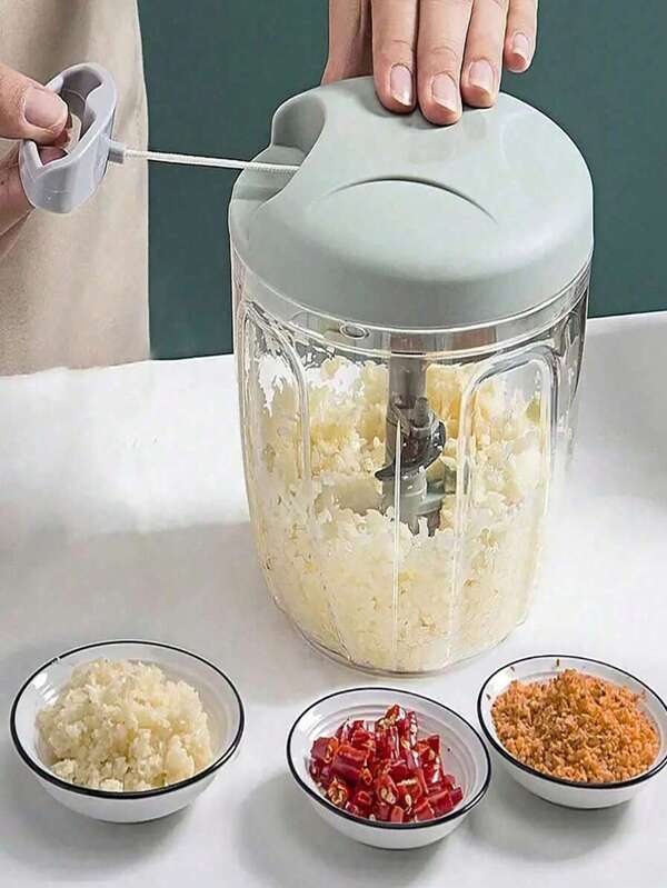 1pc Kitchen Garlic Press, Rotary Mixer, Multi-Function Vegetable Slicer, Food Grinder, Manual Garlic Press