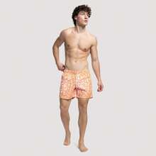 Apres Life Men's Lightweight Durable Elastic Waist Commuting Casual Gym Orange MOSAICORANGESHORTS - Orange - View 1