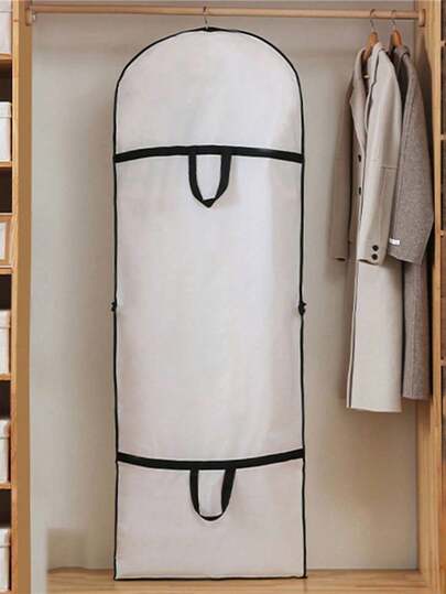 1pc Long Wedding Dress Dust Cover, Evening Gown Garment Bag, Bridal Gown Storage Bag, School Supplies Organizer, Dorm Essential Clothes Storage Bag, Wardrobe Organizer, Bedroom Storage Bag