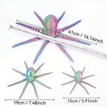 1 pulpo gigante de 41 cm/16,14 pulgadas, monstruo del océano, pulpo enorme, pulpo colorido, pulpo negro y dorado, regalo de fiesta de decoración navideña, regalo de cumpleaños, decoración artística divertida impresa en 3D, decoración del hogar, decoración del automóvil, decoración del jardín, regalo de San Valentín