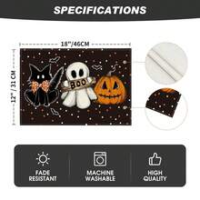 1/4/6 piezas Almohadilla de comedor con diseño de gato negro, fantasma, calabaza -Non-deslizante y resistente al calor, almohadilla de mesa de Halloween feliz para el interior de la granja, decoración de cocina, fiesta familiar, adecuada para la mesa interior/exterior de una mesa lavable, puede limpiar la almohadilla del comedor. - Multicolor - Ver 7