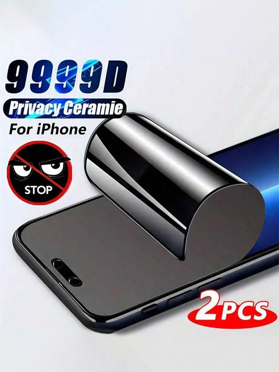 哑光 2 件磨砂隐私陶瓷软膜屏幕保护膜，无气泡，易粘贴，防指纹，坚固，支持指纹解锁，兼容 17 16 PRO MAX 16 16 PRO 16 PLUS 15 PRO MAX 15 15 PRO 15 PLUS 14 PRO MAX 14 14 PRO 14 PLUS 13 PRO MAX 13 13 PRO 12 11XR XS MAX XS