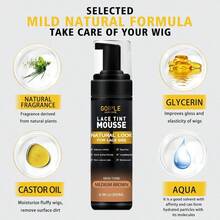 MLace Tint Melting Hair Mousse 6.8 Fl Oz Lace Tint Mousse For Women Hair Wig Lace Wigs Toupees And Hairpieces Natural Finishing Lace Color Lace Tint Mousse For Wigs Melts Lace Foam Tint Medium Brown 8001 - MediumBrown - 查看 2