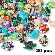10/20/30/50/100pcs Assorted 3D Turquoise Sea Turtle Beads, Vibrant Natural Stone Jewelry Supplies, Suitable For DIY Bracelets, Necklaces, Earrings - Ocean Style Craft Series, Sea Turtle Jewelry - Multicolor - View 14