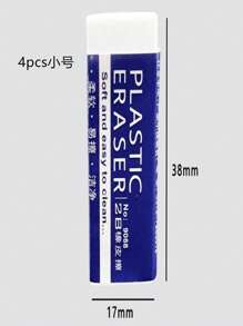 4pcs 2B Pencil Erasers, Rectangular Erasers For Writing, Office & Student Supplies, Back To School Gifts, School Stationery, Student Stationery - White - View 8