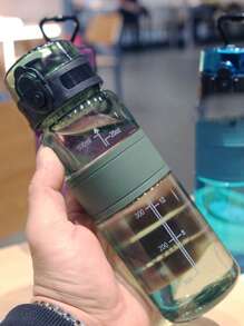 1 件，新款运动水壶防漏杯 - 户外健身水壶带刻度和茶滤，耐用塑料，适合健身房/徒步旅行、学生随行杯、返校