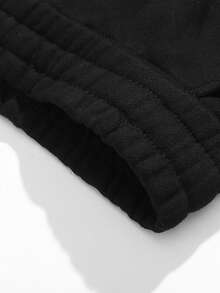 1件装少女休闲保暖运动裤，带口袋，舒适百搭，适合室内、室外、运动、秋冬季穿着。 - 黑色 - 查看 8