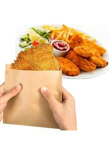 100个装牛皮纸防油纸袋，防油羊皮纸三明治袋，食品包装袋，自封袋，包装袋 - 食品安全，一次性包装袋，适用于熟食店、面包店、野餐、烧烤和办公室使用，让外卖更方便！返校季 - 彩色 - 查看 8