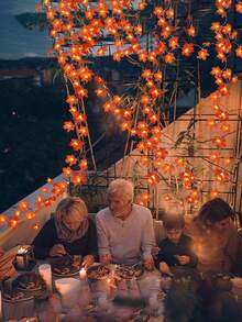 LED 枫叶灯串 8 种照明模式秋季家居装饰枫叶花环带灯电池供电灯串，感恩节万圣节秋季装饰室内户外秋季万圣节装饰灯家居装饰派对装饰万圣节装饰房间装饰万圣节花园装饰礼物仙女