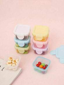 8/4/2/1pcs Mini Food Storage Containers, Mini Transparent Containers, Sealed Boxes, Transparent Food Storage Boxes, Kitchen Lunch Boxes Refrigerator Sealed Containers, Small Food Containers Sealed Boxes, Multi-Functional Seasoning Boxes, Kitchen, Back To School, Student Lunch Boxes - Multicolor - View 7